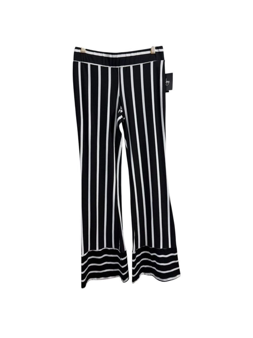High Rise Bold Black & White Stripe Vety Stylish Pants